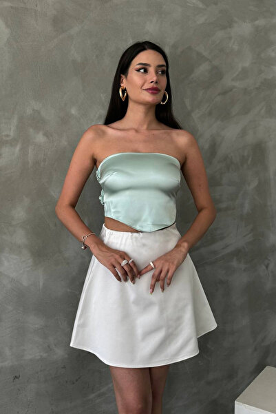 oshebu Water Green – Women's Blouse with Elastic Detail on the Back