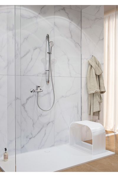 GS Rubinetterie GS Slim Wall Mounted Single Lever Shower Mixer Chrome