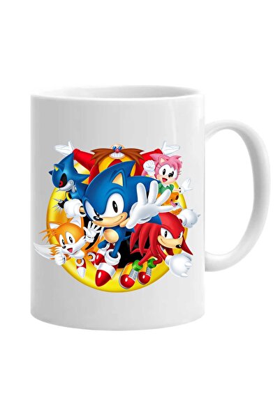 OEM Cană albă personalizată Sonic Mania aventuri, INOVATIX®. 330 ml
