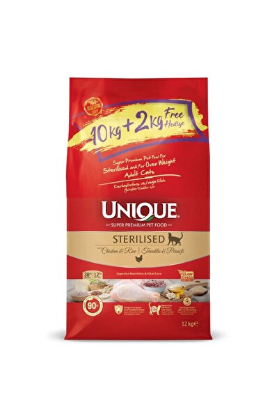 Unique Steril Tavuklu Kedi Maması 10+2 Kg Hesaplı Paket
