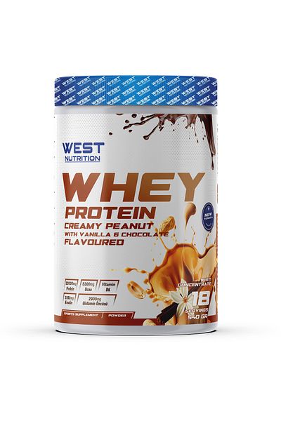 West Nutrition Whey Protein Powder 540 Gr 18 Servings Chocolate & Peanut Flavored