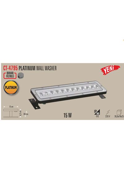 Cata Ct-4795G 15W Platinum Wallwasher 30cm Daylight