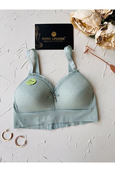 İntive Lingerie حمالة صدر Celine C Cup من الخيزران ملمس مريح للغاية من نسيج البولاميد ومزخرفة بالدانتيل بدون سلك داخلي غير مدعوم