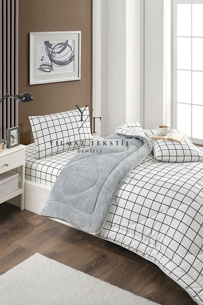 Home Single Welsoft Quilt Sleeping Set White Square |   Elastic Sheet |   Dowry Set |   Dowry Team