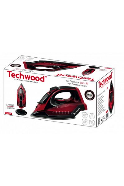 Techwood TFS-246 cordless iron, 2000W, self-cleaning, anti-drip, ceramic soleplate