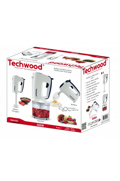 Techwood TMH-8300 Mixer 4 în 1, tocător, 300W