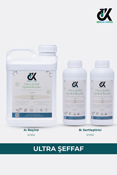 ERKON KİMYA ULTRA ŞEFFAF HIZLI Hobby Epoxy Epoksi Reçine İnce Döküm Fast 6kg