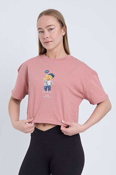 Velvoria Жіночий оверсайз Nice To Meet You Рожевий колір Кроп