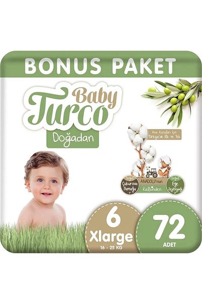 BABY TURCO DOĞADAN Doğadan Size 6 Xlarge 72 Pack Baby Diapers
