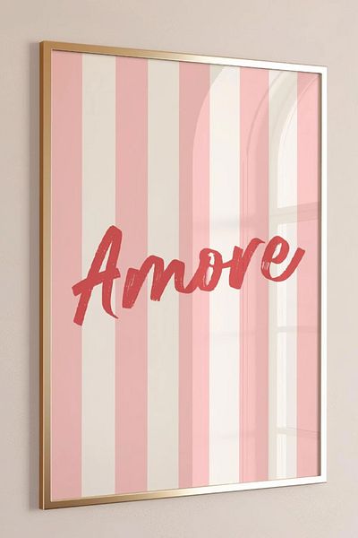 Taranist Αφίσα - Amore Amor Love Decor Κόκκινο ροζ ντεκόρ Pinterest