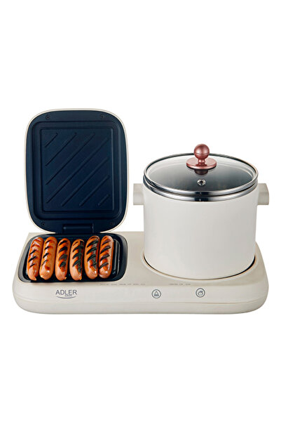 adler Stație de mic dejun 2 în 1 AD 6421, 1320 W, 1 l, Grătar antiaderent, Temporizator, Frișcă