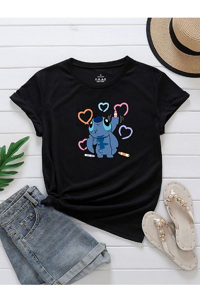 makiteks Μπλουζάκι Oversize Printed Stitch για Γυναικεία και Ανδρικά Λευκό-Μαύρο-Γκρι