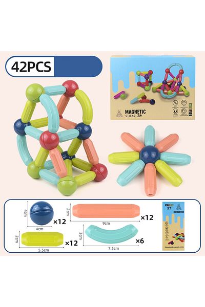 Generic 42 pieces colorful educational magnetic pieces set kt-002