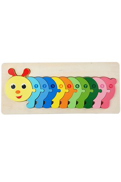 Generic 3d educational wooden worm toy kt-032