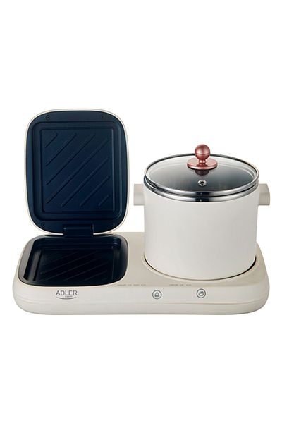 adler Ad6421 Stație de mic dejun, 2 în 1, oală și grătar, 1100w