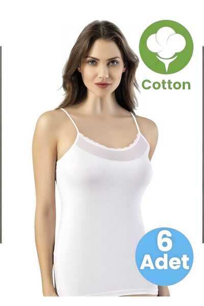 Uniquetrenders Жіночий 6-панельний майка з бретельками та тюлевими деталями з...