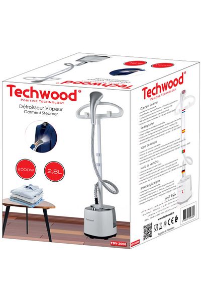 Techwood Vertikální napařovací žehlička TDV-2006, 2000 W, teleskopická tyč