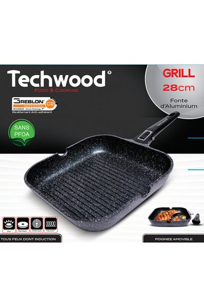 Techwood TP-28G grill pan, 28cm, all heat types, including induction