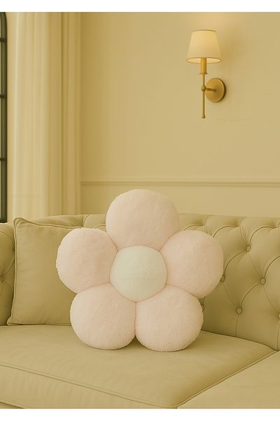 Plush Soft Decorative Daisy Throw Pillow - Pillow - Imported - Toscano Fabric -