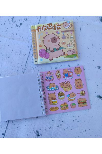 senacacollection 1 Pcs Capybara Fluffy Sticker Book (120+) and to Do List
