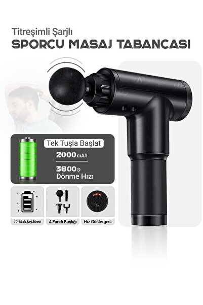 Mega Plus Darbeli Titreşimli Şarjlı Sporcu Masaj Tabancası Masaj Aleti Kas Rahatlatıcı Egzersiz Alet