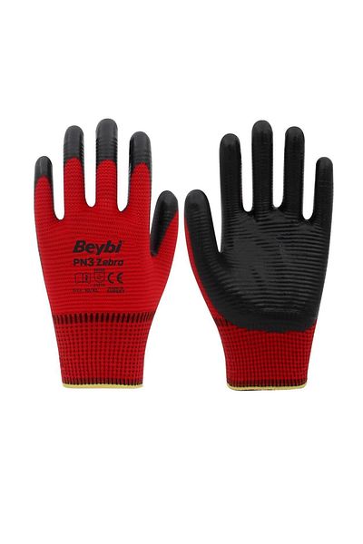 Beybi Pn3 Zebra Nitrile Coated Work Gloves Durable and Comfortable Protection