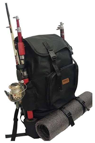 ROWAN ÇANTA Чорна термо-вудка - нашийник для кемпінгу та риболовлі, фіксуючий рюкзак 62*41*22см