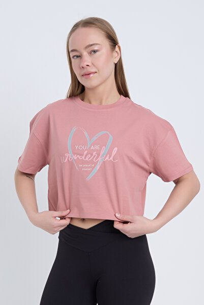 Velvoria Γυναικείο Oversize Μπλουζάκι με στάμπα You Are Beautiful σε ροζ χρώμα