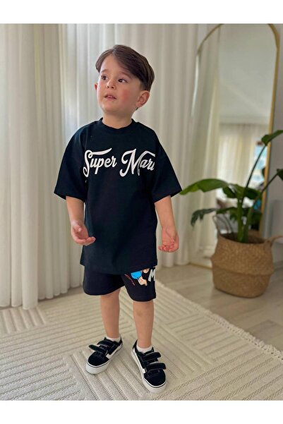 Canlook Super Mario Cartoon Character Back Printed Summer Bottom-Top Set