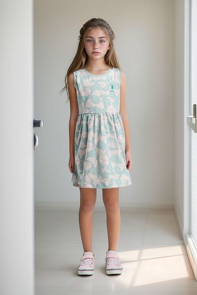 U.S. Polo Assn. Girl's Patterned 100% Cotton Dress