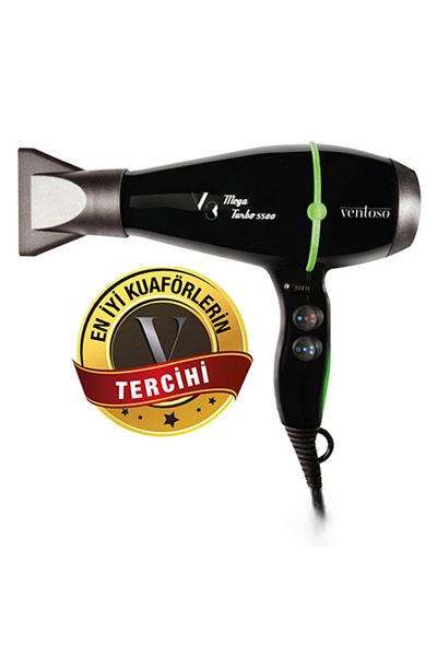 Ventoso مجفف الشعر V3 Megaturbo 5500 Verde بقوة 2500 واط