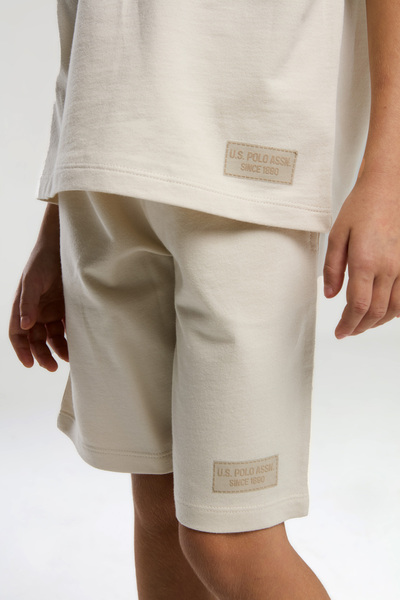 U.S. Polo Assn. Girl's 2 Thread 100% Cotton Crew Neck T-Shirt Bermuda Set