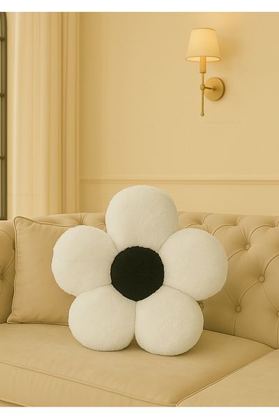 Plush Soft Decorative Daisy Throw Pillow - Pillow - Imported - Toscano Fabric -
