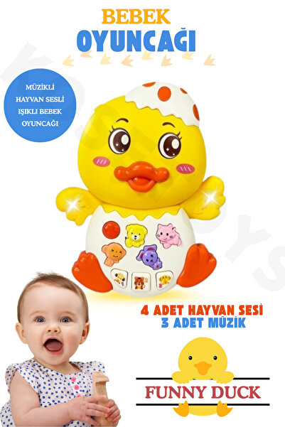 kosetoys Bebek Oyuncağı Sevimli Sarı Ördek Müzikli Hayvan Sesli