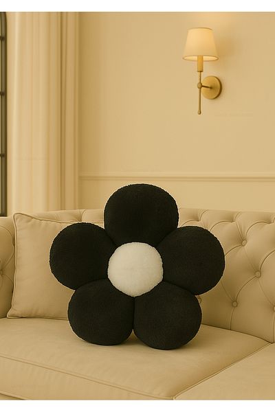 Plush Soft Decorative Daisy Throw Pillow - Pillow - Imported - Toscano Fabric -