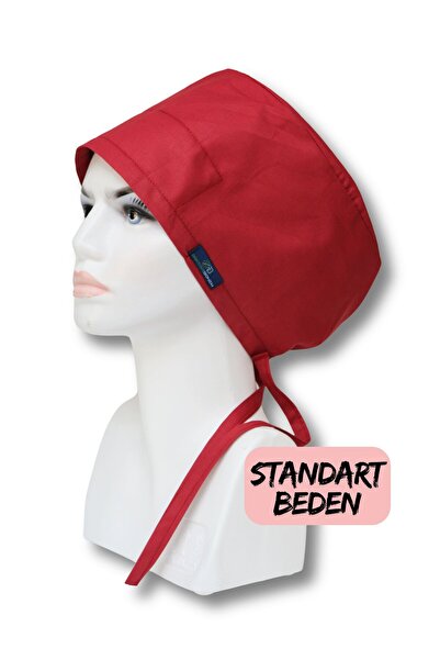 doktorbonem Standart Bordo Tek Renk Cerrahi Bone Doktor Hemşire Sağlıkçı Bonesi