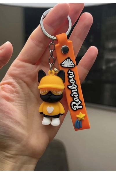 panda hediyelik Τρισδιάστατο μπρελόκ σιλικόνης Orange Cat Rock