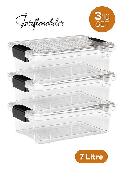 RNL04 3 Pieces 7 Liter Lockable Storage and Ration Box - 33104-3