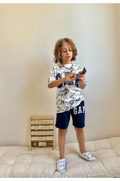 Canlook Dinosaur Printed Summer Bottom-Top Set