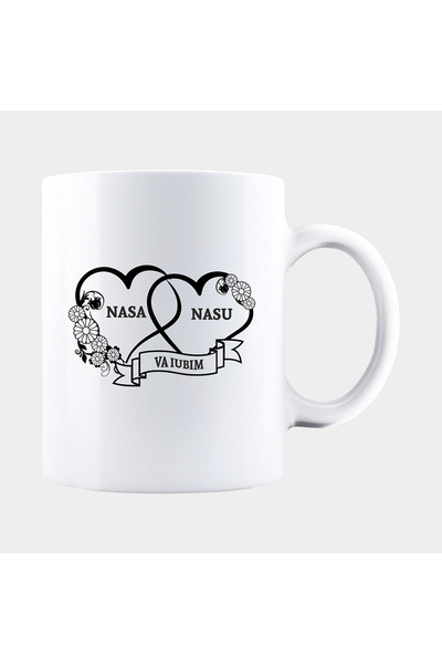 OEM Cana alba personalizata NASA SI NASU TE IUBIM, INOVATIX®. 330 ml