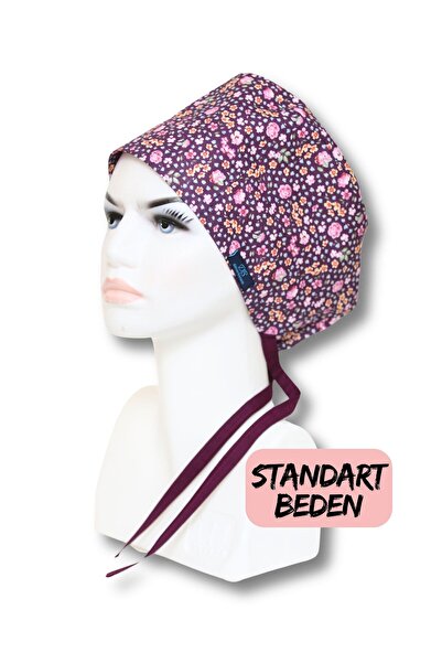 doktorbonem Standart Beden Mor Çıtır Çiçekler Desenli Cerrahi Bone Doktor Hem...