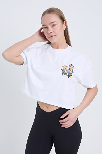 Velvoria رحلة كبيرة الحجم للسيدات تبدأ بطباعة اللون الأبيض