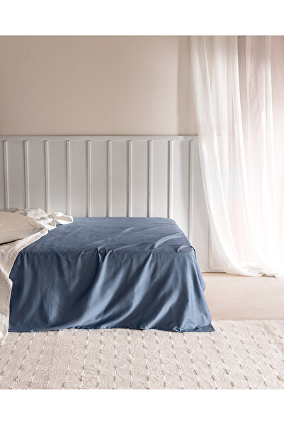 Madame Coco ملاءة سرير Ciel King مقاس 100% من الساتان القطني غير المطاطي - أز...