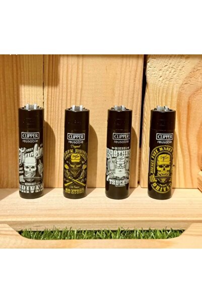 Clipper Koleksiyonculara Özel Baskılı Taşlı Çakmak 4lü