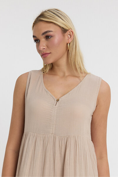 TCT TEKSTİL Γυναικείο Φόρεμα - Muslin Avlonya Pompom Φόρεμα - 3015