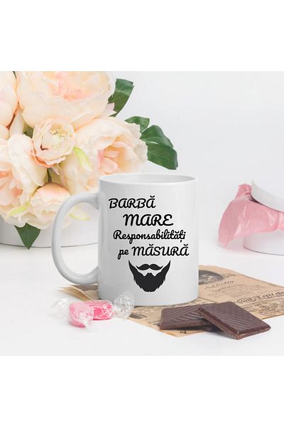 OEM Cana alba personalizata barba mare responsabilitati pe masura, INOVATIX®. 330 ml