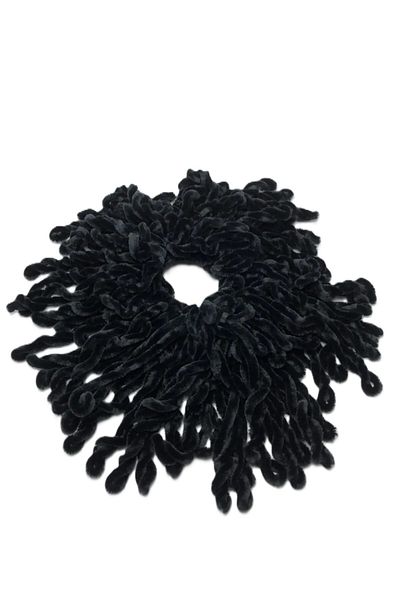 Loggia Cataramă din catifea neagră Cataramă cu accesorii pentru femei Hijab elastic plin