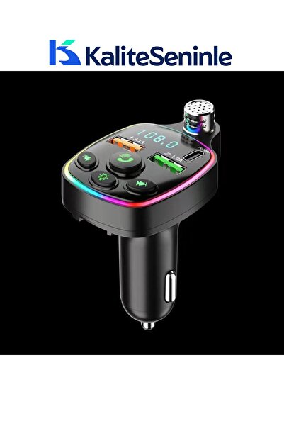 KALİTESENİNLE Bluetooth Araç Kiti Araç Fm Transmitter USB Type-C MP3 SD Kart Flash Için Uygun PD Çakmaklık Girişli