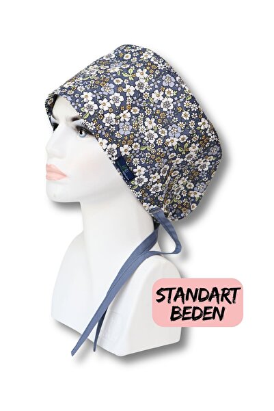 doktorbonem Standart Beden Bahar Çiçekleri Mavi Cerrahi Bone Doktor Hemşire S...