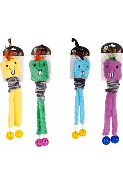 Markapet Extendable Plush Bulk Spring Cat Dog Toy Various Colors 45 cm
